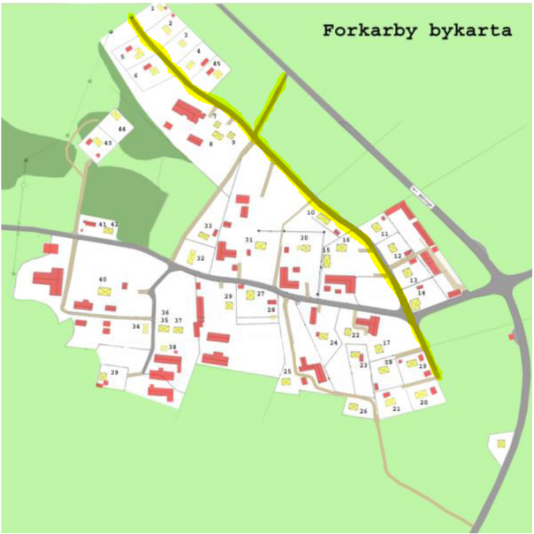 karta Forkarby byväg